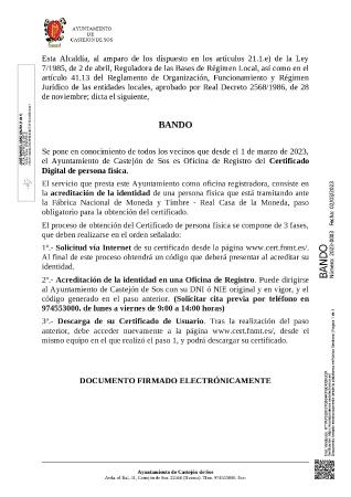 Imagen Bando informativo sobre Oficina de Registro de Acreditación de identidad...