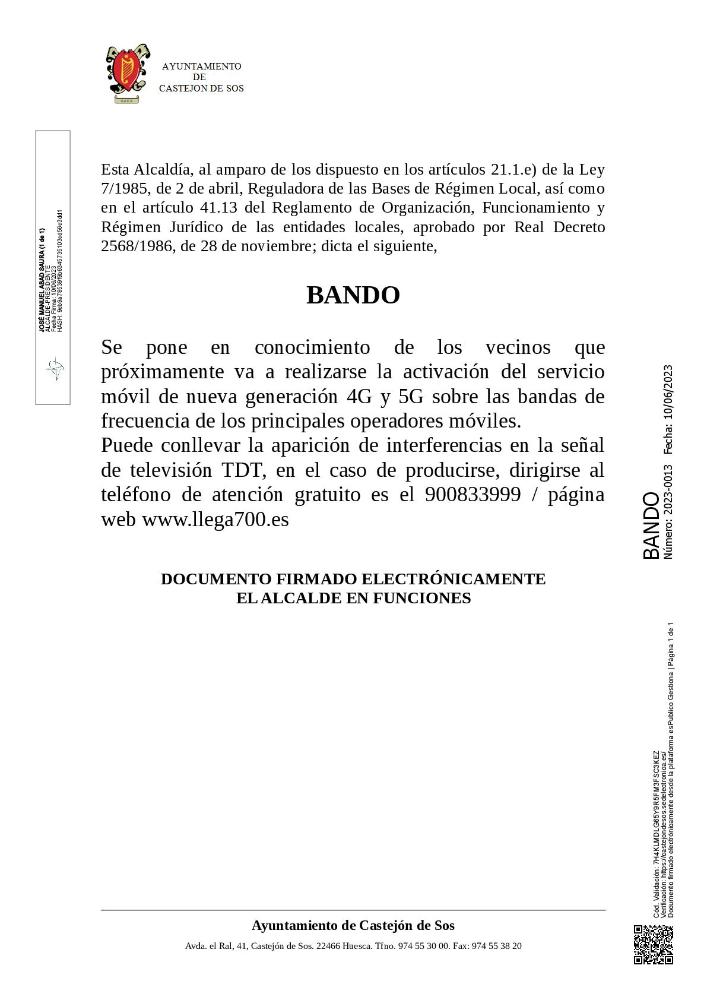 Imagen BANDO 2023-0013 [BANDO Activación red móvil nueva generación]