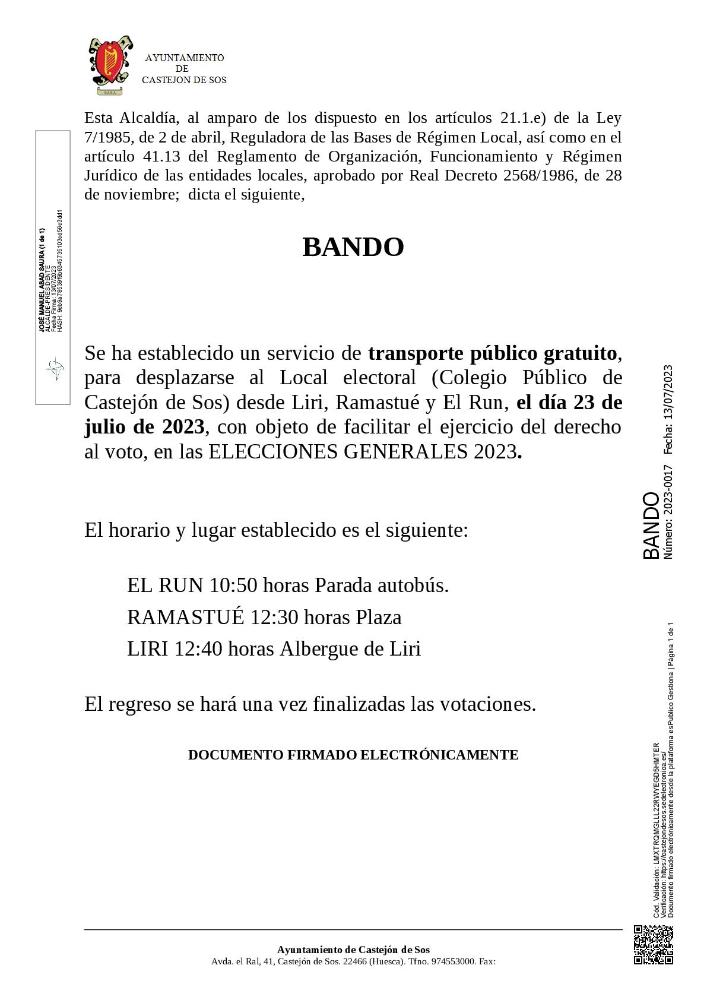 Imagen: BANDO 2023-0017 Bando traslado de electores 23 de julio-001