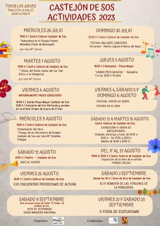 Imagen Castejón de Sos nos informa del calendario de actividades durante el...