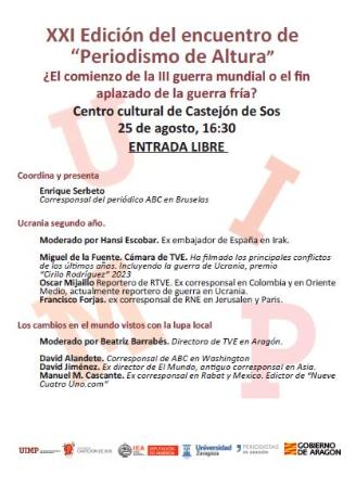 Programa XXI ENCUENTRO PERIODISMO DE ALTURA 2023