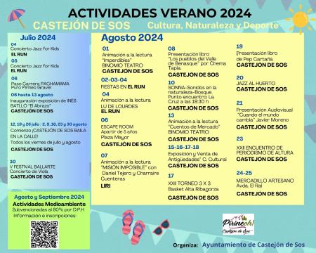 Imagen Calendario de Actividades en Castejón de Sos - Verano 2024