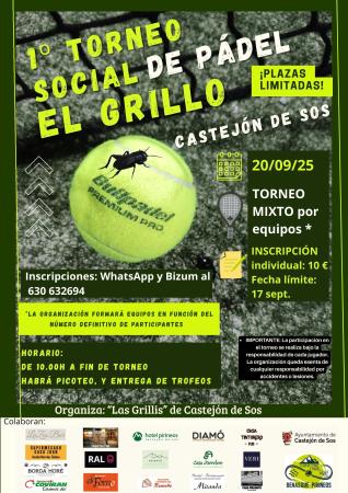 Imagen 1º Torneo Social de Pádel El Grillo - Sábado 20 septiembre 2025