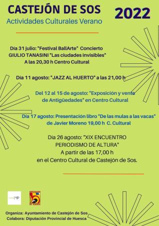 CARTEL actividades culturales 2022
