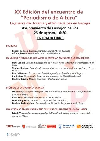 Cartel - XX PERIODISMO DE ALTURA 2022